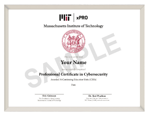 MIT xPro Cybersecurity certificate