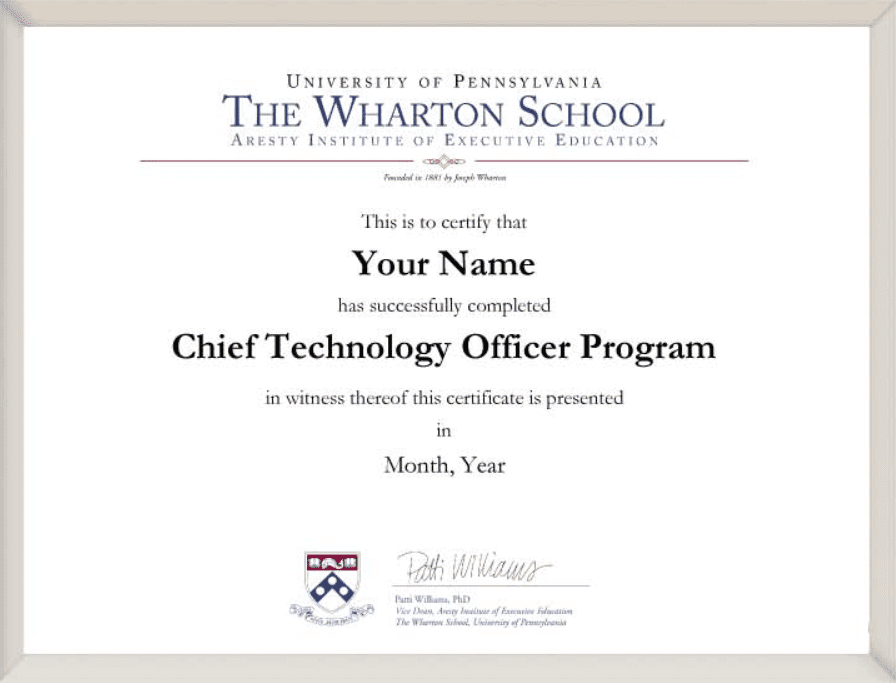 wharton CTO certificate