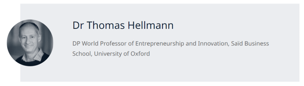 Oxford Entrepreneurship Venture Finance Programme Faculty