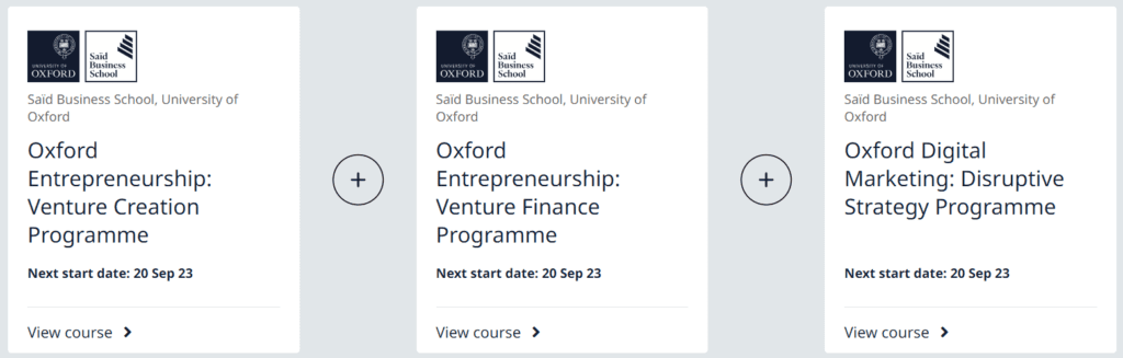 Oxford Venture Series Programmes