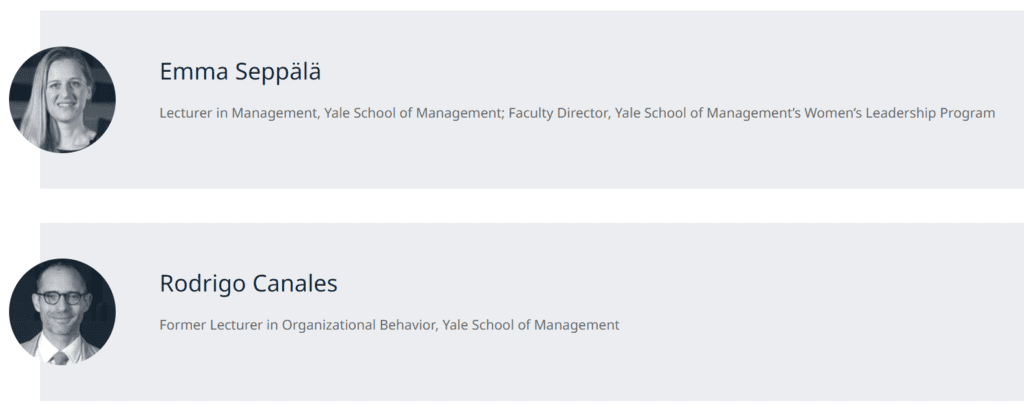Yale Women's Leadership Program Faculty