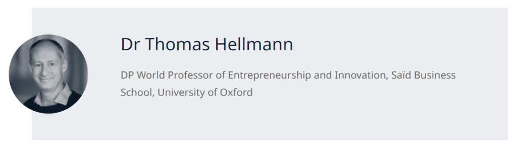 Oxford Entrepreneurship Venture Creation Programme Faculty